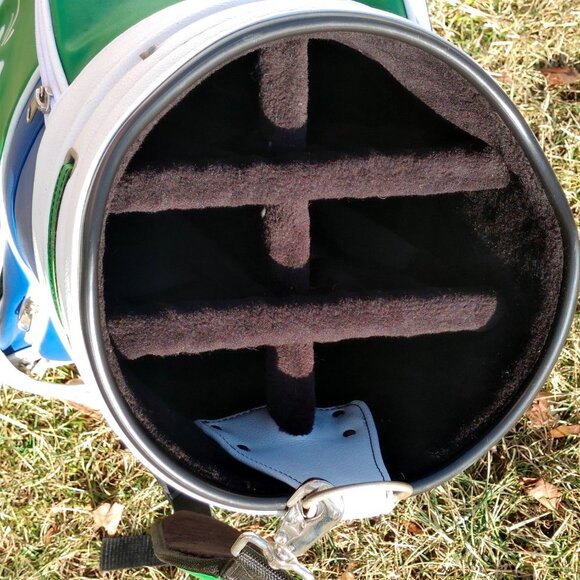 RARE Steam Whistle Beer Golf Bag Leather Embroidered Logo BELDING - Picture 7 of 11